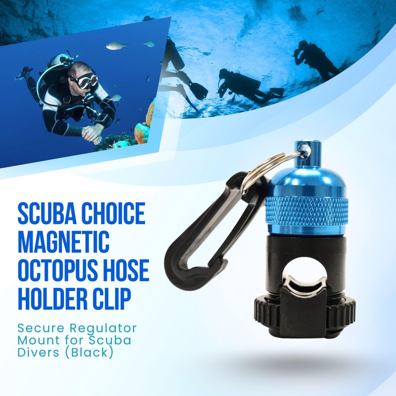 Scuba Choice Scuba Diving Magnetic Regulator Octopus Hose Holder Clip, Blue - Image 4